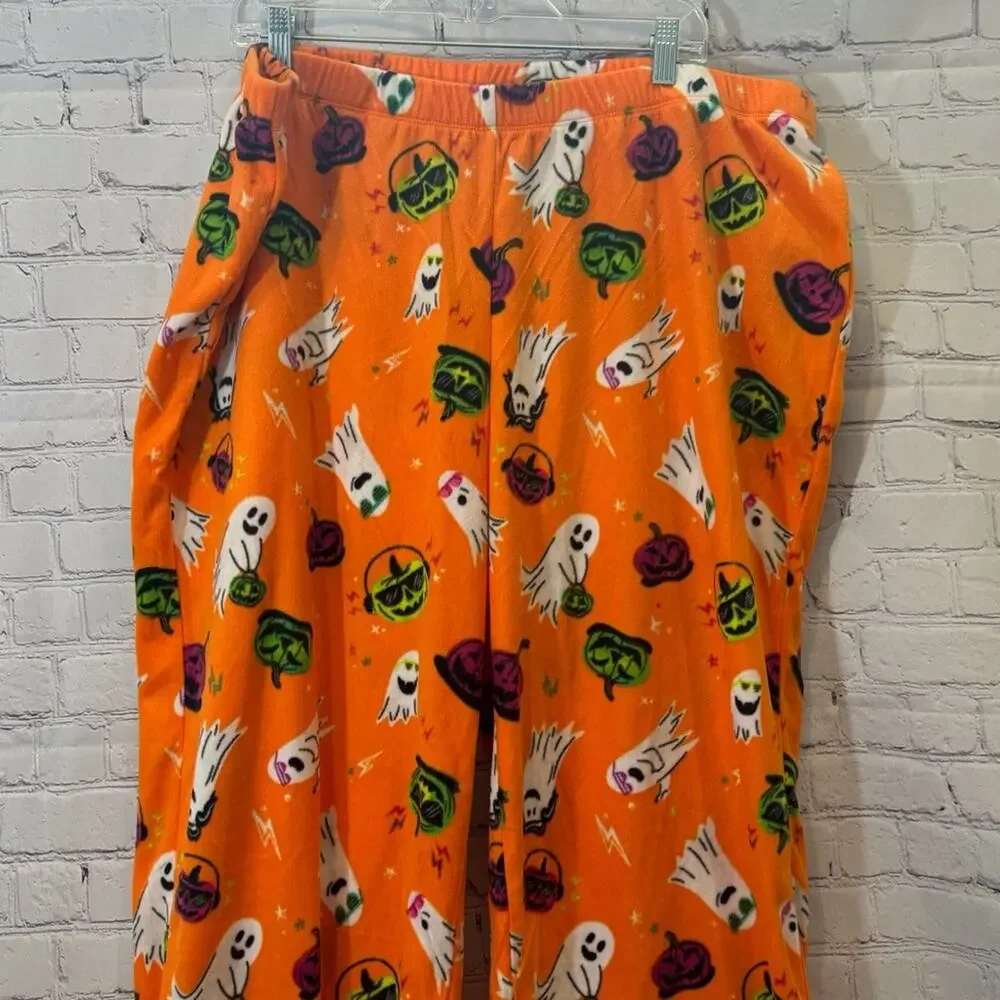 Target Hyde & EEK Fleece Orange Halloween Pajama Pants - Picture 2 of 4